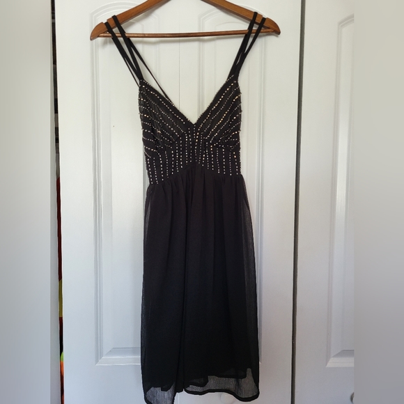 HKR Collection Short Black Beaded Dress, Size M - Picture 6 of 9